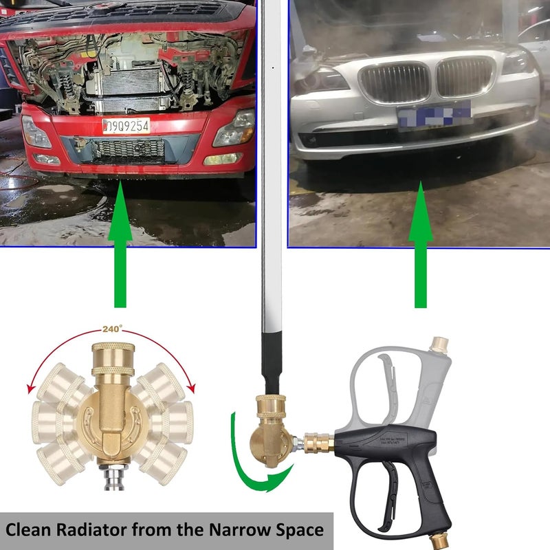 Lucstar Radiator Cleaning Wand, (40"wand+Coupler+Valve Switch), Radiator Genie Water Air Cleaning Wands,Radiator Flush And Cleaner Tool,Home Car Truck Power Washer Wand,Gutter Cleaning - Image 4
